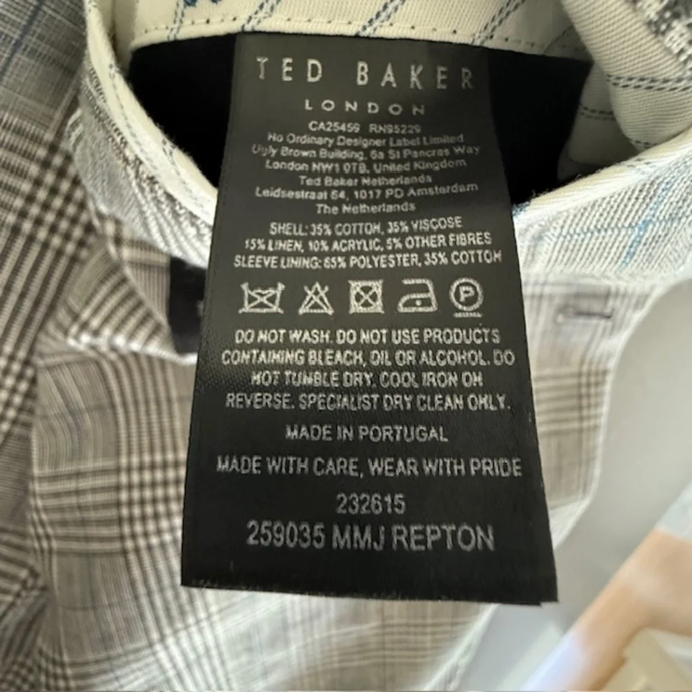 Ted Baker Endurance Blazer Men Gray Brown Blue Plaid Sport Suit Blazer US 46R